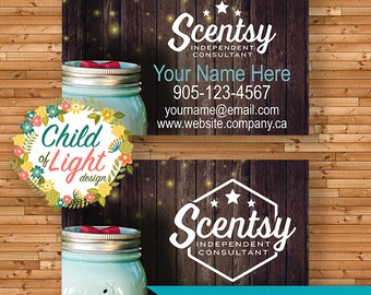SCENTSY autorisé du vendeur - cartes de visite - carte de visite sur mesure - qui chassent les lucioles - cartes personnalisées - imprimer vos propres