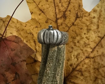 Anillo de calabaza de plata - Fall Lover - Anillo de Halloween - Joyas de Halloween - Regalo de Halloween Lover - Joyas de calabaza - Anillo de bruja