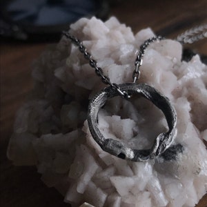 Ouroboros Snake pendant - Mini Snake Necklace - Silver Ouroboros - Lifecast Snake Jewelry - Snake Jewelry - Witchy Snake Pendant - Unisex