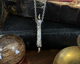 Silver Candle Pendant - Witchy Candle Pendant - Silver Candle Necklace - Victorian Candle Pendant - Midnight Society Pendant - Light Pendant