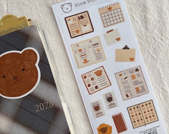 Feuille d'autocollants à tartiner Bear's Journal