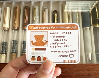 Sticker Stylo Plume Introverti Choco's Club ID Découpé