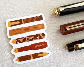 Bear's Pen Stack Die Cut Sticker