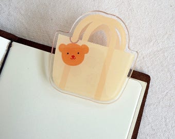 Teddy Charm Planner Bag Acrylic Clip