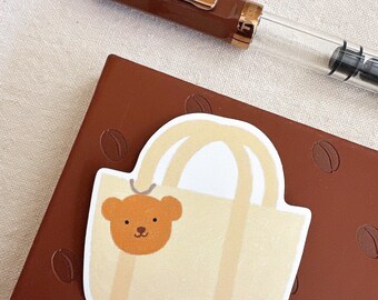 Teddy Charm Planner Bag Die Cut Sticker