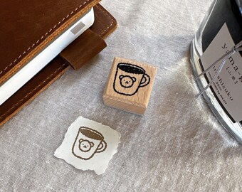 Tampon en bois pour mug ours