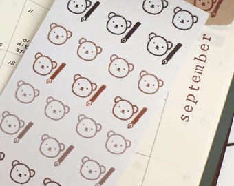 Carnets d'ours Autocollants pour carnet de notes Doodle Planner
