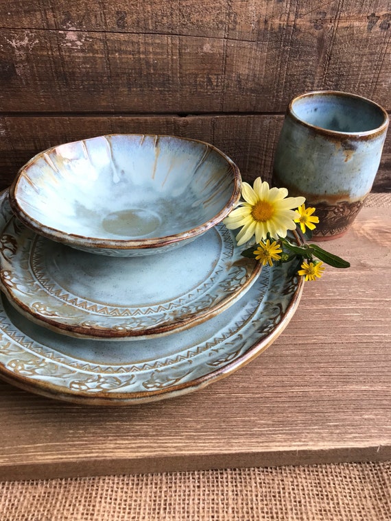 Made To Order Wild Buffalo Dinnerware Set Including Tumbler Etsy
