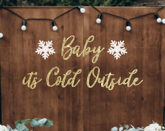 Baby it's Cold Outside banner, Winter baby banner, Little Snowflake, Christmas Baby, Winter Onederland, Snow baby, Winter Gender Reveal!