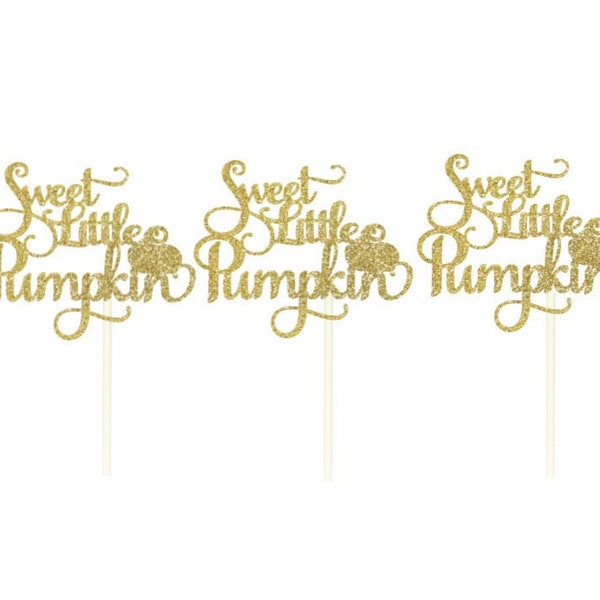 Sweet Little Pumpkin Cupcake Topper, Sweet Little Pumpkin 1st Birthday, Baby Shower Pumpkin Topper, Autumn Cake, Fall Themed Party