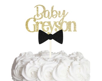 Baby Name Cake Topper, Custom Name, Baby Shower Cake, Little Man Theme, Little Prince, Its A Boy, Gentleman Baby Shower, Welcome baby!