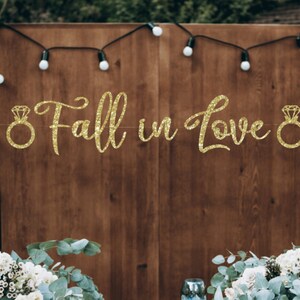 Fall in Love banner, Fall Bridal Shower, Autumn Wedding, Fall Engagement Party, Rustic Fall Banner, Falling in Love, Fall Pumpkin party image 3