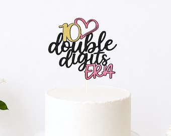 10th Birthday Cake Topper, Double Digits Era Party, Coquette Bow, Neon Glow