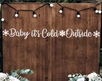 baby its cold outside baby shower, winter baby shower sign, Christmas Baby, baby its cold outside sign, Snow baby, Pink bow baby