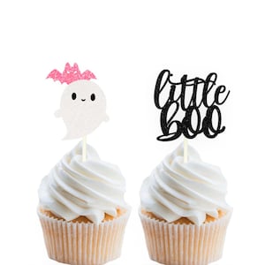 little boo cupcake toppers, little boo baby shower, little boo birthday, ghost baby, fall baby, little boo is almost due, Halloween baby