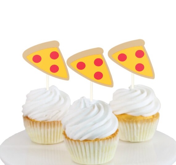 Pizza Cupcake Topper Little Chef Toppers Pizza Chef Cupcake Etsy