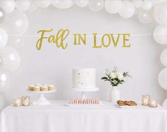 Fall in Love banner, Fall Bridal Shower, Autumn Wedding, Fall Engagement Party, Rustic Fall Banner, Falling in Love, Fall Pumpkin party!