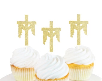 12 Décorations Cupcake Toppers calice 40mm baptême communion baptême sainte 12 Décorations Cupcake Toppers calice 40mm baptême communion baptême sainte