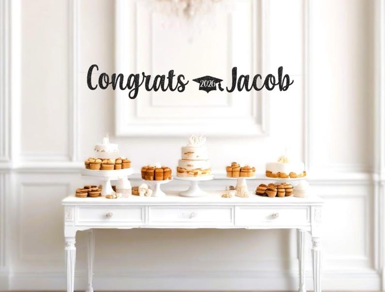 Custom congrats graduation banner, Graduation Garland, Graduation 2026, Graduate Gift, Personalized Name Grad Banner, Class of 2026 sign image 9