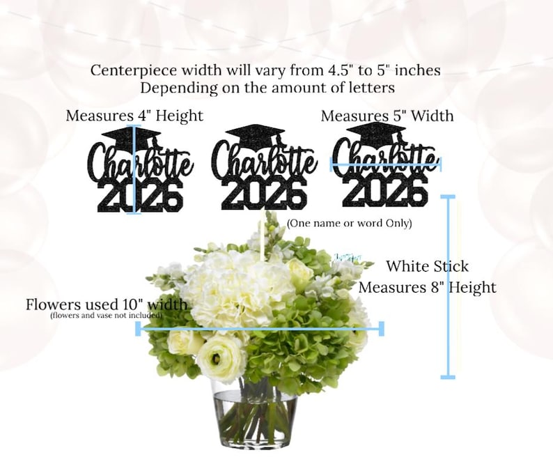 2026 Graduation Centerpiece, Class of 2026, Custom Name 2026, Personalized Graduation 2026 centerpiece, Graduation table decor image 3