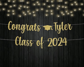 Graduation Banner, Custom Congrats Name Banner, Graduate Banner, Graduation 2024, Congratulations, Personalized Grad Banner!