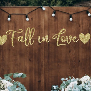 Fall in Love banner, Fall Bridal Shower, Autumn Wedding, Fall Engagement Party, Rustic Fall Banner, Falling in Love, Fall Pumpkin party image 2