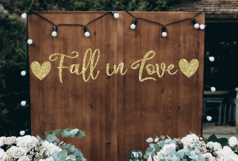 Fall in Love banner, Fall Bridal Shower, Autumn Wedding, Fall Engagement Party, Rustic Fall Banner, Falling in Love, Fall Pumpkin party image 2