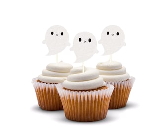 Ghost cupcake toppers, little boo, Ghost party, little boo birthday, cute ghost, Boo birthday, Halloween birthday, Halloween baby