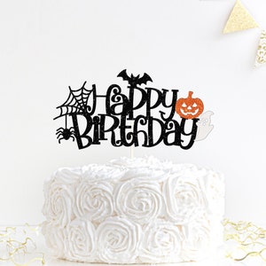 Halloween Happy Birthday Cake Topper, Halloween Birthday, Scary Birthday Topper, Custom Halloween Cake Topper, Spooky Birthday, October Cake