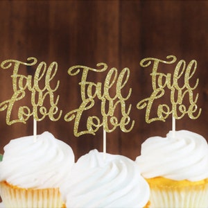 Fall in Love Topper, Fall engagement topper, Fall Wedding, Fall Bridal Shower topper, Falling in love, Fall Themed Party