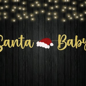 Banner de bebé de Papá Noel, Baby shower de Papá Noel, Bebé de invierno, Primer cumpleaños de Navidad, Bebé hace frío afuera, Letrero de bebé de Papá Noel, País de las maravillas invernal