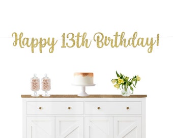 Happy 13th Birthday banner, Official Teenager Banner, 13 Birthday, Official Teen, Finally Thirteen, Teenager Party, Teen Party Decorations!