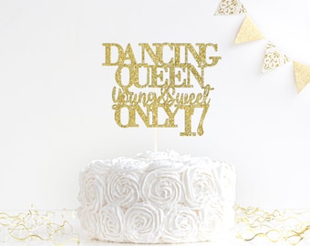 Dancing queen Young and Sweet Only 17 Cake Topper, Sweet 17 Topper, Happy 17th, Happy 17th Birthday Topper, Musical lover dance party topper