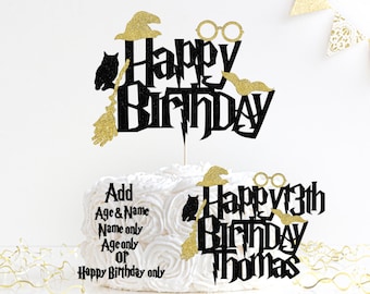 Wizard inspired Cake Topper, magical party, wizard cake topper, magician, Magical School Wizard Cake, wizard party