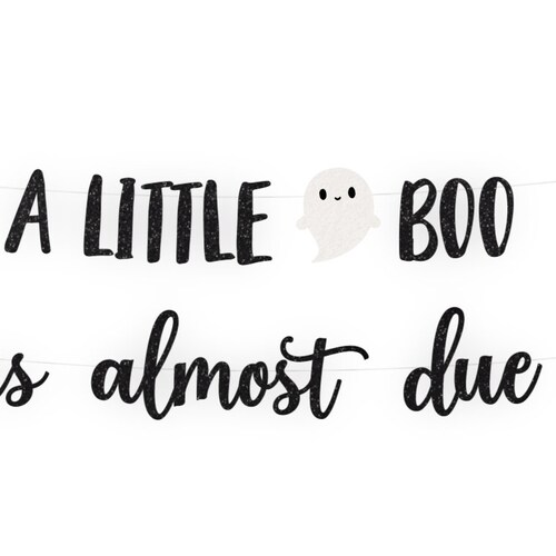 un petit bouc est presque dû, bannière little boo, petit bébé bébé, bébé fantôme, bébé d'Halloween, bannière de baby shower little boo