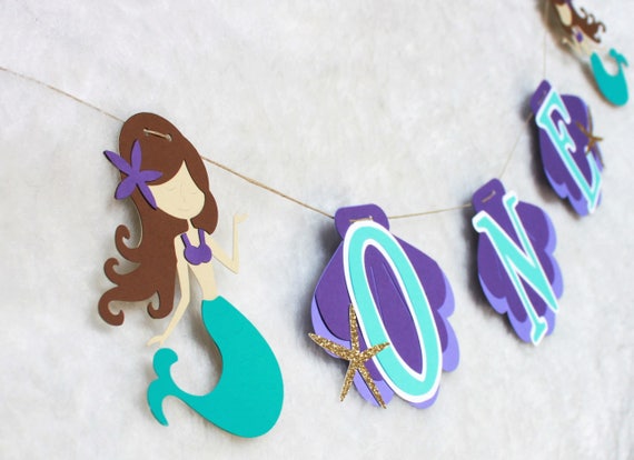 Mermaid Banner! Mermaid Name Banner! Mermaid Age Banner! ONE Mermaid, Under the Sea, 1st Birthday Party! Mermaid High Chair!