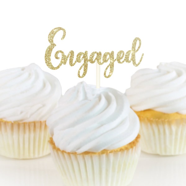 Engaged Cupcake Topper, Engagement Party, She said Yes Topper, We're Engaged Topper, Just Engaged Topper, Bridal Shower Cupcake Topper!