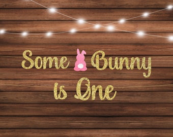 Some Bunny is one Banner, Some Bunny is two Banner, Bunny Birthday, Bunny first Birthday, Some Bunny Banner, Spring Baby Shower!