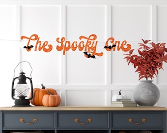 The Spooky One Banner, Halloween 1st birthday, The Spooky One birthday, Ghost birthday decorations, Halloween bat ghost, Pink Halloween