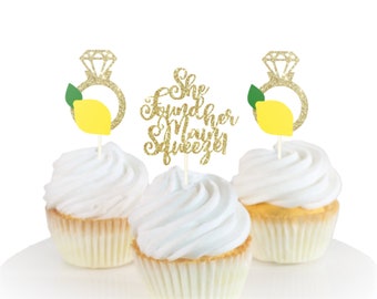 She found her Main Squeeze Cupcake Topper, Pucker Up Bridal, Lemon themed Bridal Shower, Lemon Theme Party, Main Squeeze Cupcake!