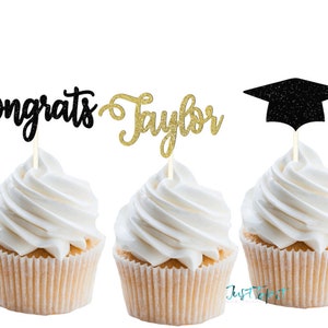 Personalizable Graduation Cupcake Topper, 2024 Cupcake Toppers, Congrats 2024, Graduation decoration 2024, Senior 2024, Class of 2024!