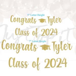 Graduation Banner, Custom Congrats Graduation Banner, Graduate Banner, Graduation 2024, Congratulations, Personalized Grad Banner image 2