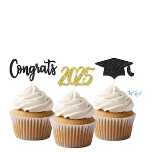 Graduation cupcake topper, 2025 Toppers, Graduation 2025, Congrats Cupcake Topper, Graduation party decorations, Senior 2025, Class of 2025!