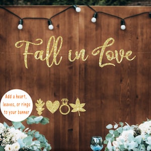 Fall in Love banner, Fall Bridal Shower, Autumn Wedding, Fall Engagement Party, Rustic Fall Banner, Falling in Love, Fall Pumpkin party!