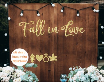 Fall in Love banner, Fall Bridal Shower, Autumn Wedding, Fall Engagement Party, Rustic Fall Banner, Falling in Love, Fall Pumpkin party!