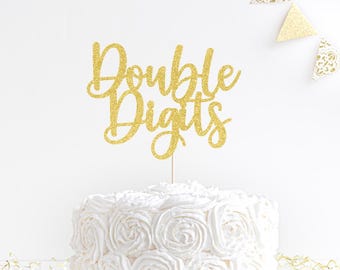 Double Digits cake topper, In my double digits era, 10th birthday, Coquette Bow 10th, Preppy Birthday, Neon Glow Party, Ten Is A Vibe