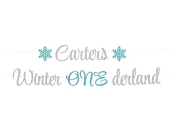 Winter ONEderland banner, Winter First Birthday, onederland birthday boy, Onederland first birthday banner, snowflake birthday