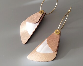 Women's wooden and plexiglass earrings ~ Alani ~