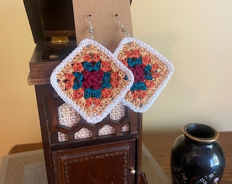 Crochet Granny Square Earrings