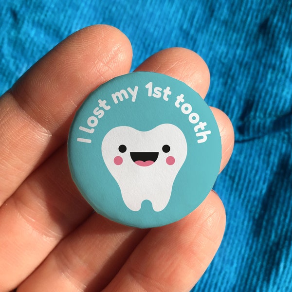 I lost my first tooth, tooth fairy keepsake, tooth fairy present, lost tooth gift, tooth fairy badge, tooth pin badge, 1st tooth fairy visit